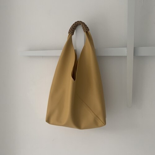 Designer de couro do plutônio sacos de ombro para as mulheres couro macio lavado vegan grandes hobos senhoras moda bolsas femininas casual bolsa: Amarelo