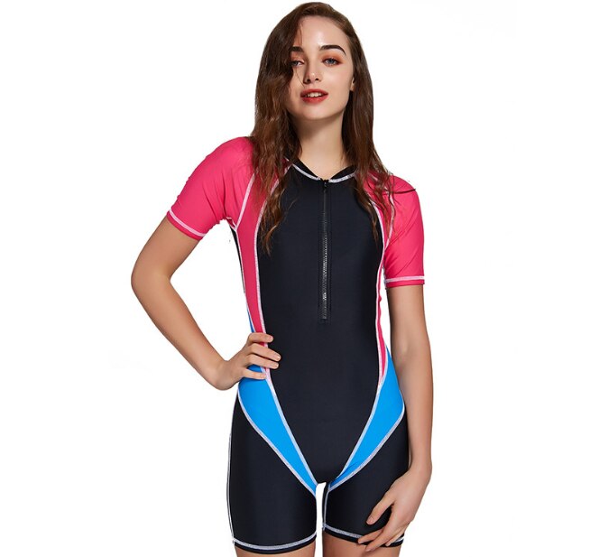 SBART Snorkelen Swim Surf Lycra Huid Volledige Pak Wetsuit voor Vrouwen & Meisjes Korte Mouwen Badpak Zwemmen Badpak: 1 / XL