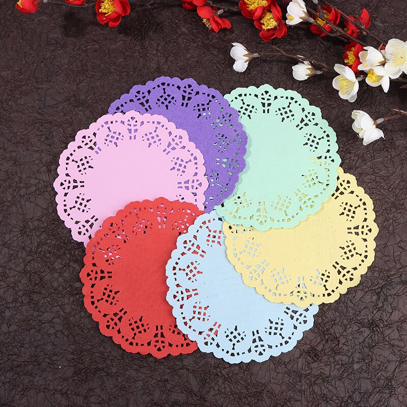 100 Uds 5,5 "de blondas de papel de encaje/manteles para boda Deco manualidades de papel suministros