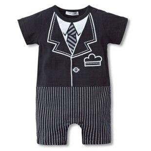 Body de manga corta de algodón para bebé, pelele, caballero, mono blanco o negro: black / 18 meses