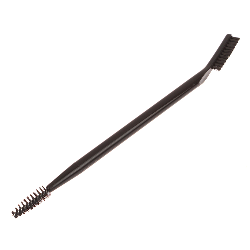 Brosse à cils à double tête, peigne à sourcils, outil de maquillage réutilisable: Bleu