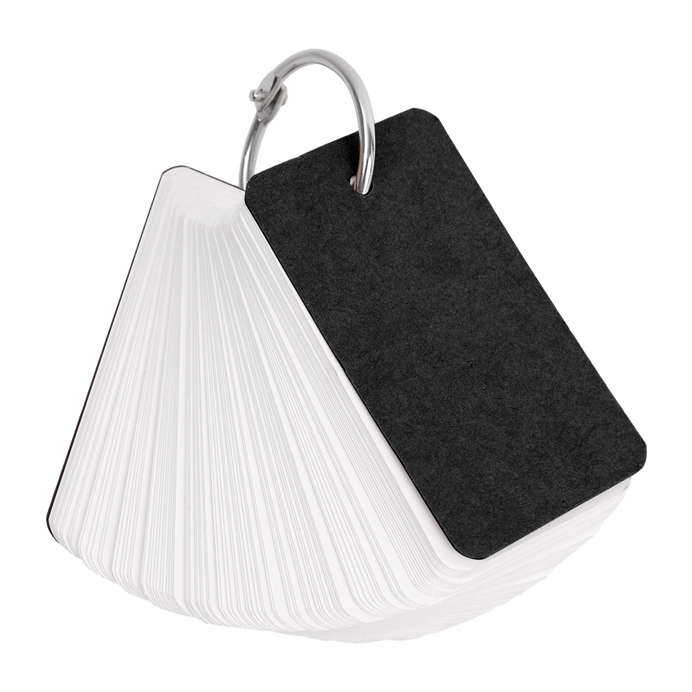 Tarjetas didácticas en blanco de papel Kraft con anillos de carpeta, libretas en espiral, Mini cuadernos, tarjetas de estudio, libro de papelería Kawaii, 400/100 hojas: BLANCO