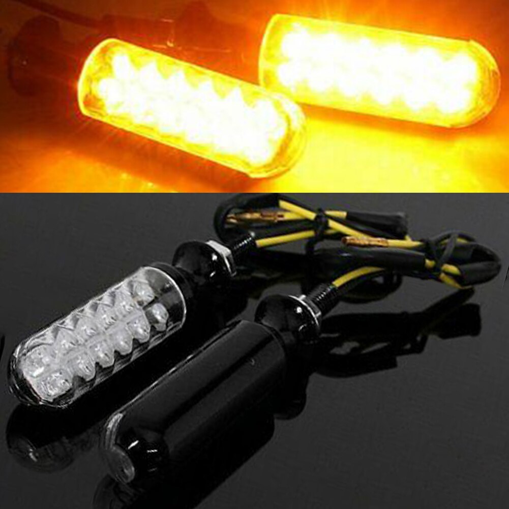 4pcs Motorcycle 12 LED Turn Signal Indicator Motorcycle Running Light Amber Kit Motorcycles Signal Lights Fit For All Motorcycle