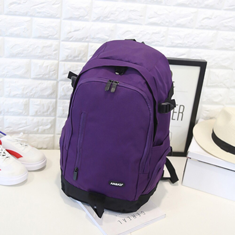 Mochila de viaje de gran capacidad, mochila de ordenador para estudiantes de secundaria, sencilla: Large purple