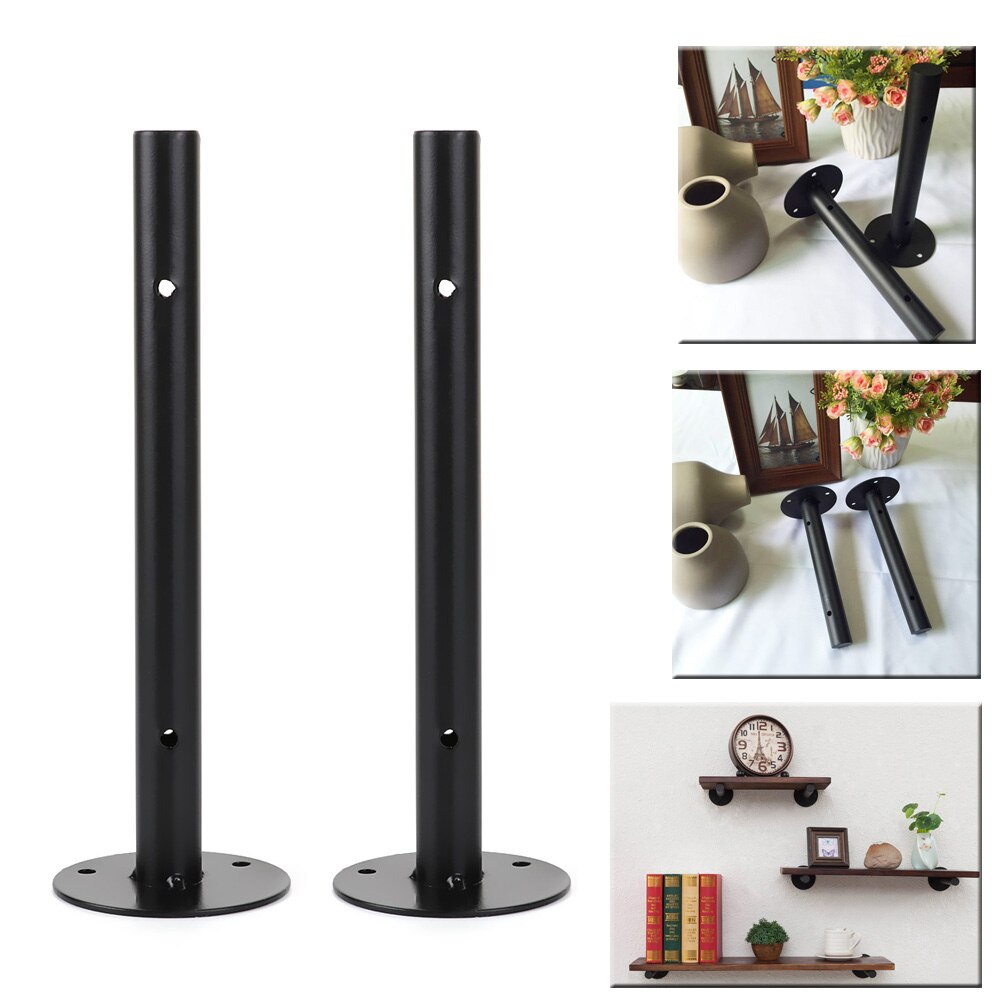 1/2/4pcs Black Industrial Iron Storage Brackets Racks Heavy Duty Shelf Board Wall Mounted Multifunctional Home Decor Hardware