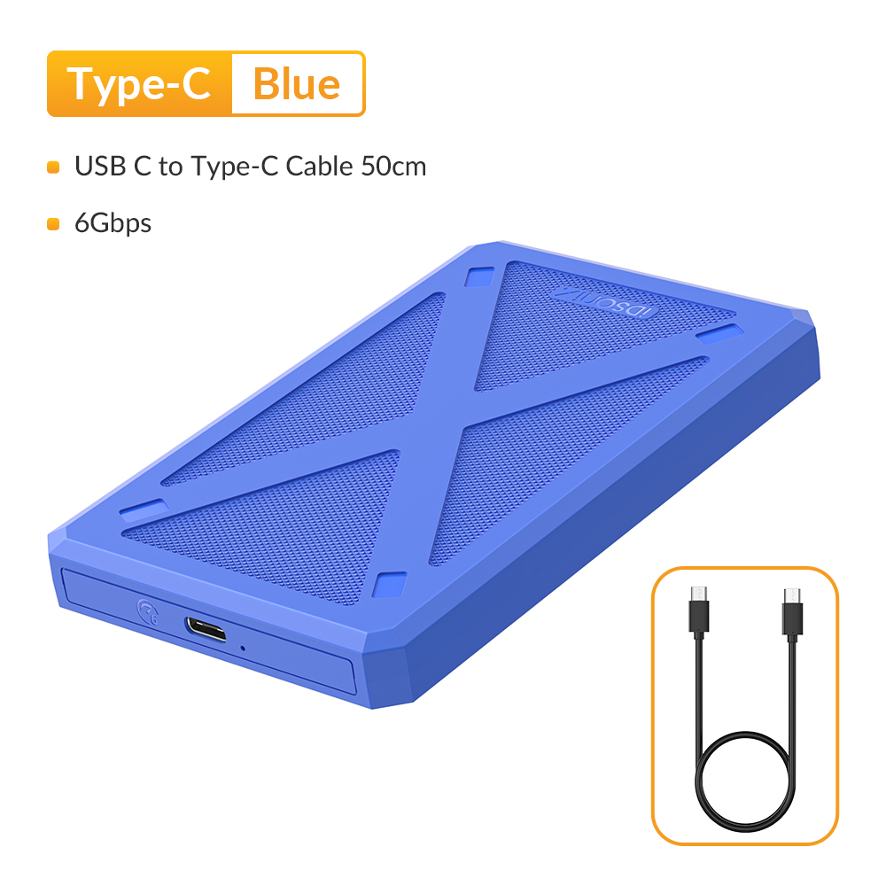 IDsonix-carcasa para disco duro SATA SSD de 2,5 pulgadas, USB tipo C a SATA3.0, 6Gbps, carcasa para disco duro externo para PC, portátil, almacenamiento de datos: Verde