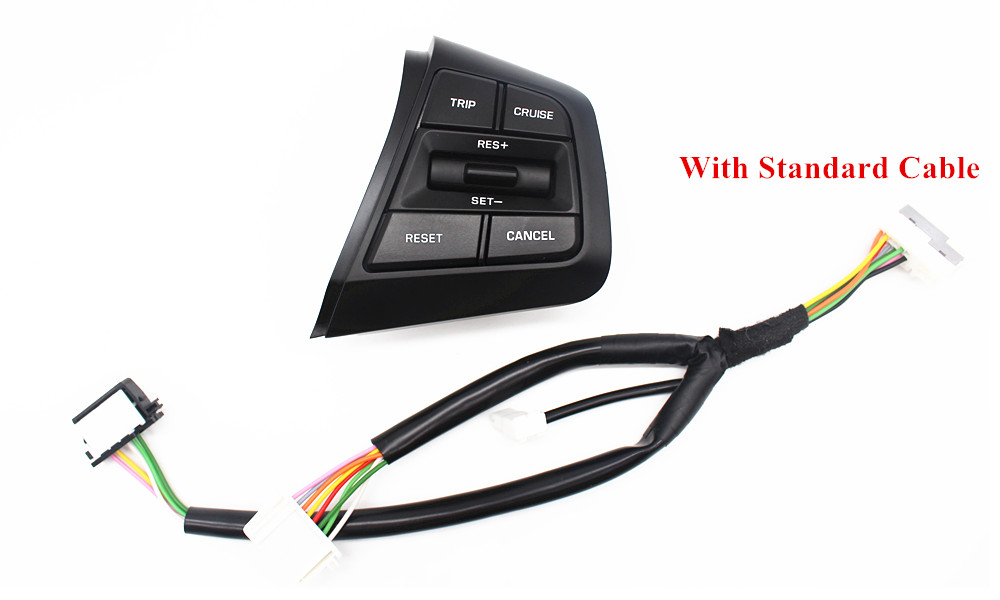 Factory price Steering Wheel Control Buttons Remote Cruise Control Bluetooth Button with Wire For Hyundai ix25 (creta) 1.6L 2.0L: 1.6button-wire