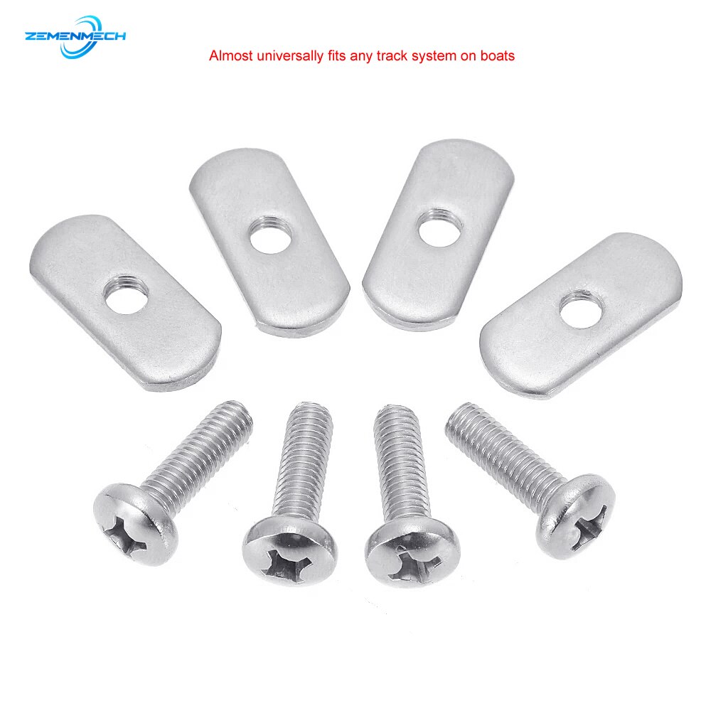 316 Stainless Steel Kayak Rail Track Screws Track Nuts Hardware Kayak Mounting Replacement Kit Boat Outdoor Tool Accessories