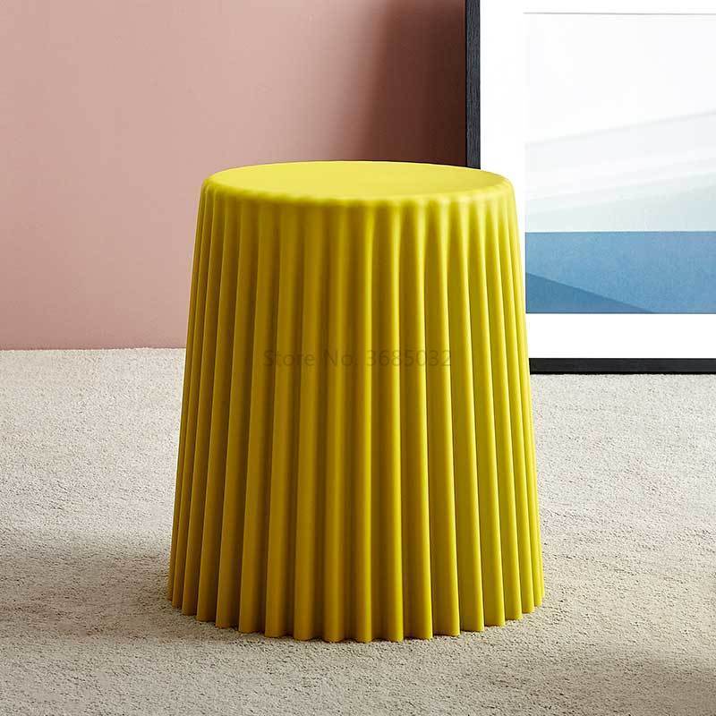 Table basse nordique en plastique bon marché, Table d&#39;appoint de salon, petite Table ronde, tabouret , décoration de maison: fruit blue