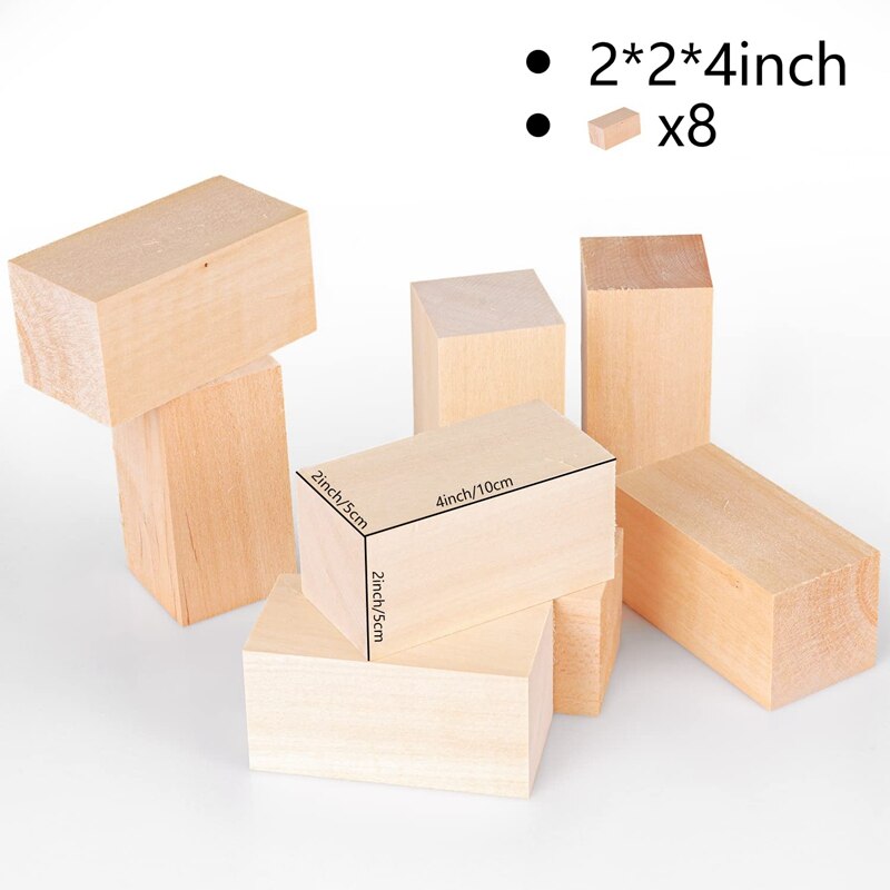 Basswood Carving Blocks 4 X 2 X 2 Inch,Large Whittling Wood Carving Blocks Kit For Kids Adults Beginners Or Expert