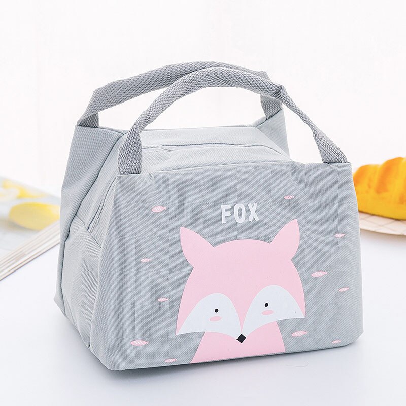 Cartoon Animal Baby Food Storage Thermo Bag Portable Baby Bottle Food Warmer Insulation Bag Milk Bottle Holder Lunch Mummy Bag: fox
