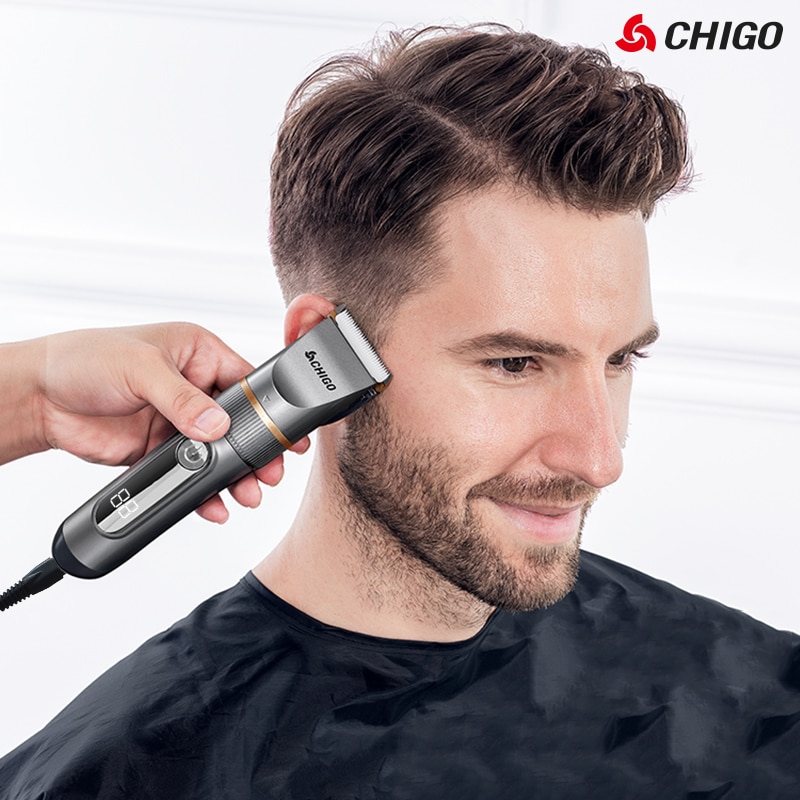 CHIGO Hair Clipper Electric Trimmer With LED Screen Washable Rechargeable Men Strong Power Steel Cutter Head