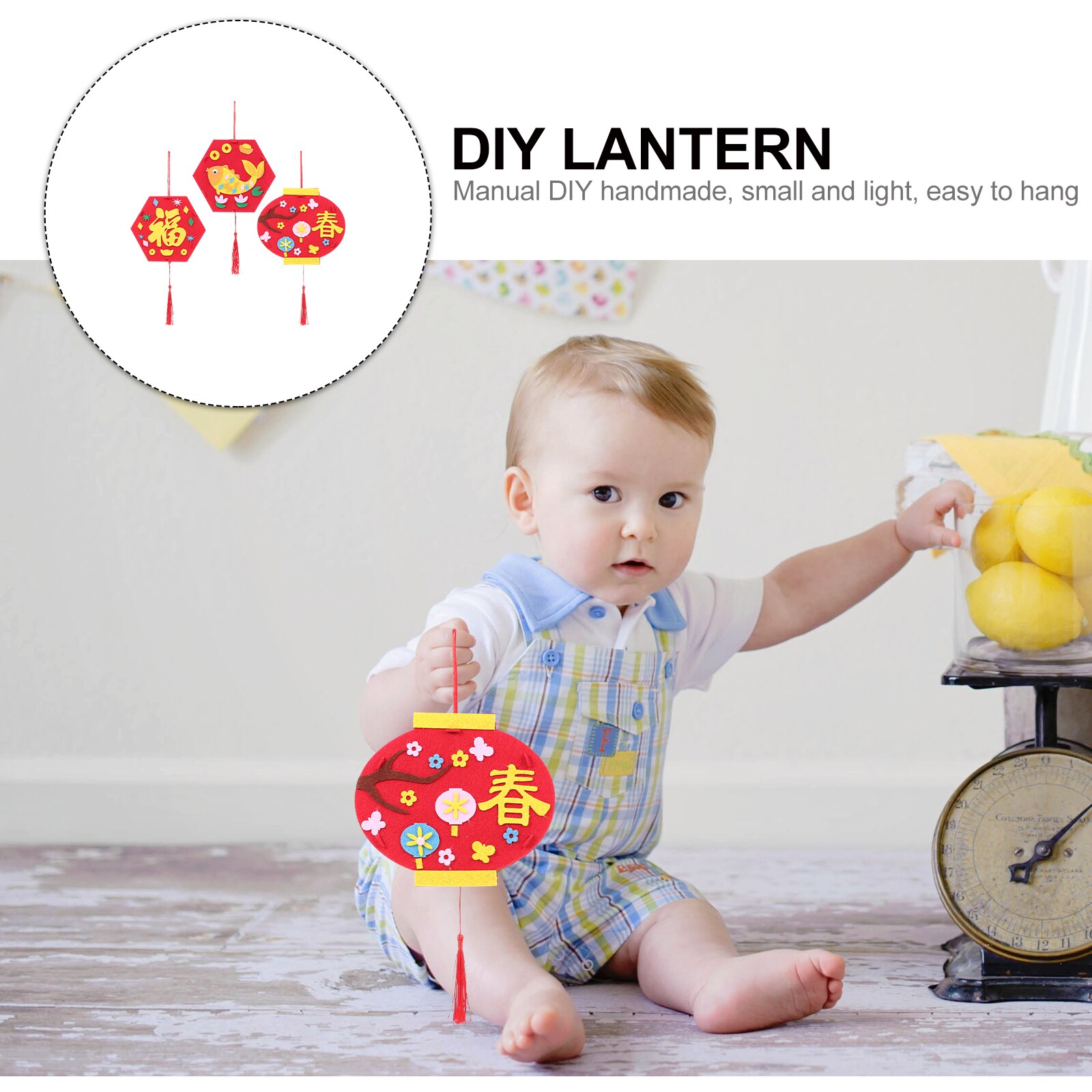 3pcs Chinese Lanterns Decorations Kindergarten Decoration Lantern DIY Material Chinese Year Lantern