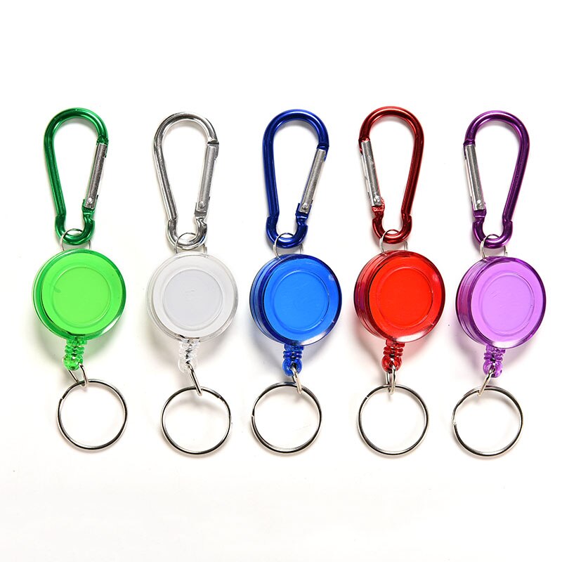 Key Chain Metal Card Badge Holder Colourful Colourful Retractable Strap Carabiner Clip Card label