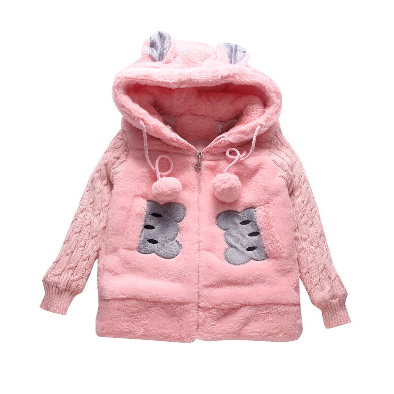Cartoon Kinderen Kleding Jas Zachte Warme Winter Meisjes Bovenkleding Hooded 2 Kleuren Kids Jas Midden Lange Katoen gevoerde Kleding