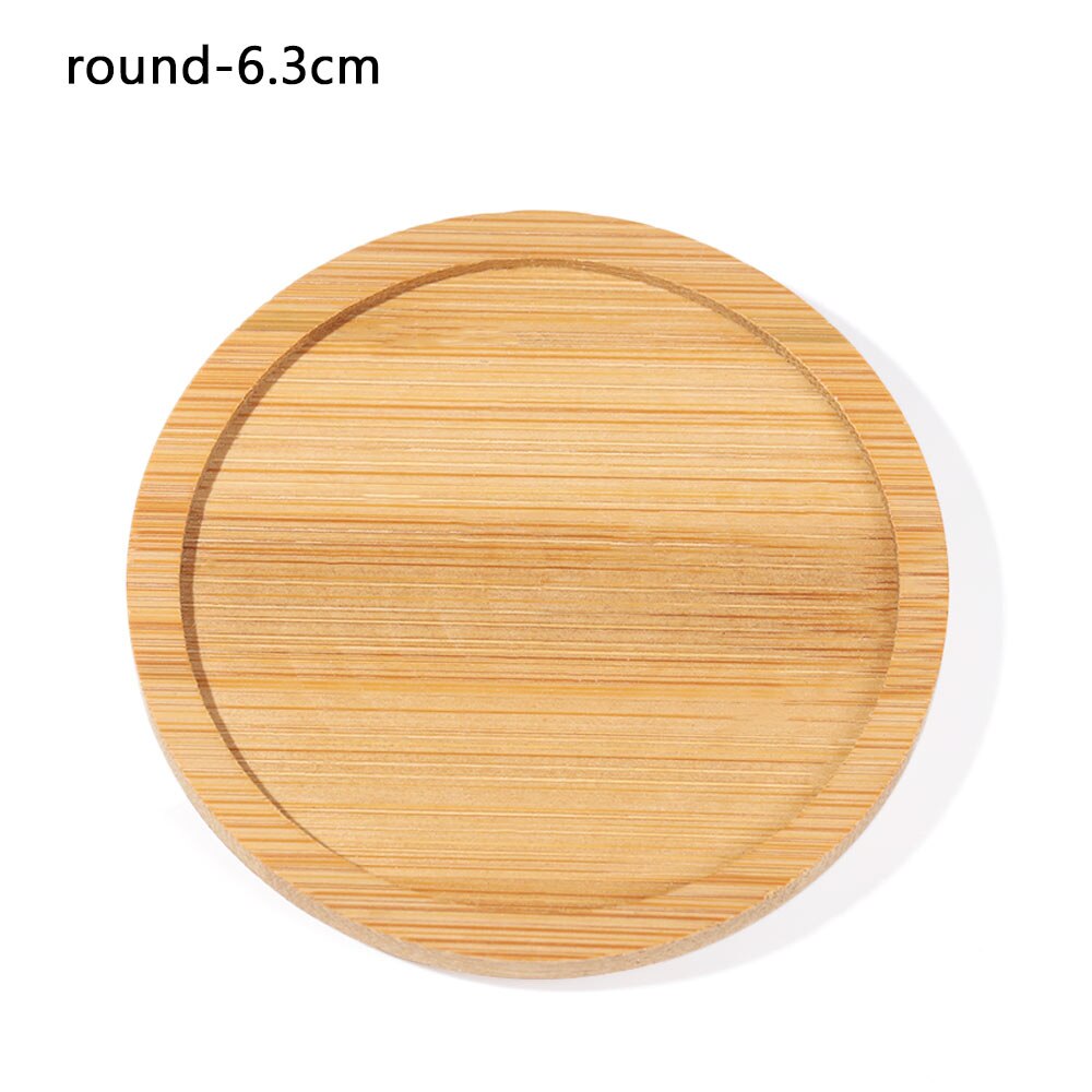 Simple Multi-style Planters Pot Bamboo Tray Stander Hexagon Rectangle Round Square Flowerpot Base Gardening Supplies Home Decor: round-6.3cm