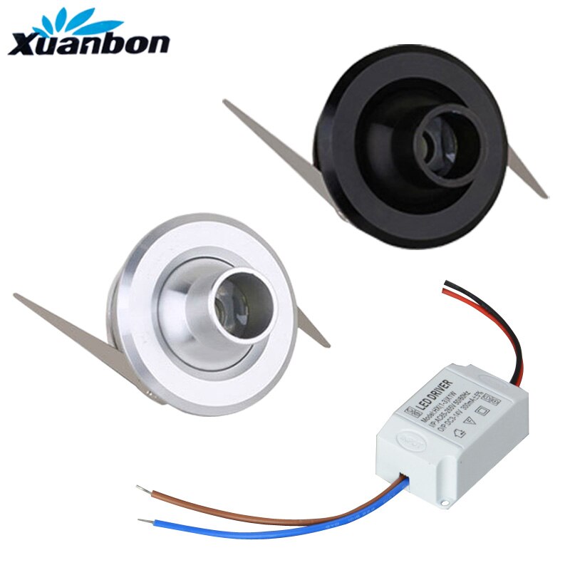 Luces LED giratorias para escaparate de AC85-265V, minifoco para joyería, mostrador, luz universal para vitrina de vino, 1W