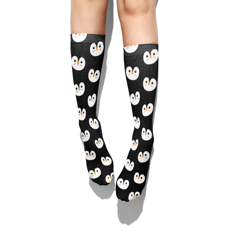 Calzini in cotone pinguino con stampa 3d di moda per donna calzini casuale unisex con pinguino alla caviglia calzini in cotone Kawaii carino autunno primavera