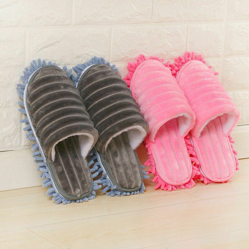 Multifunction Floor Dust Cleaning Slippers Shoe Lazy Wash Mop Shoes Coral Fleece Mop Head Caps Home Clean Wiping Tool