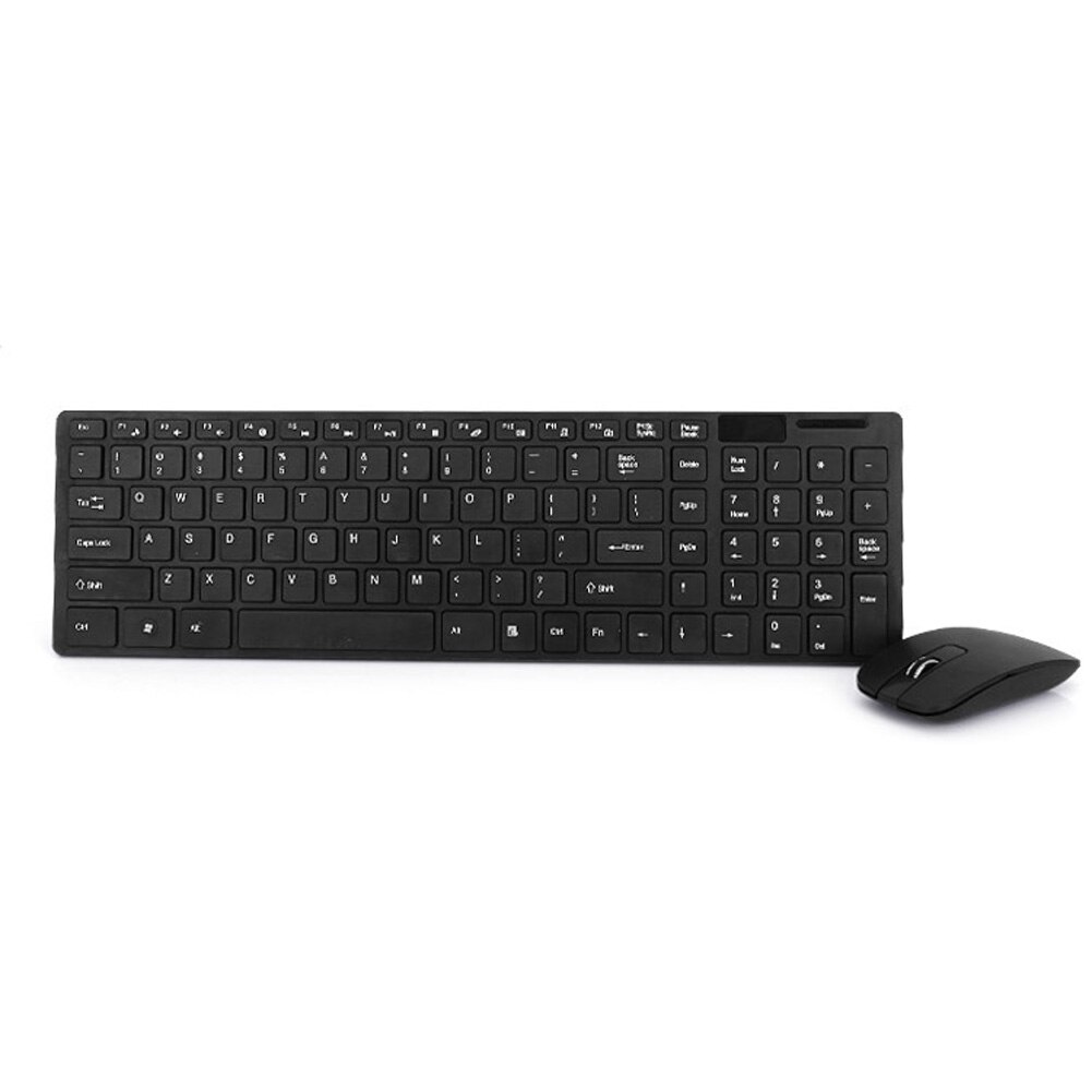 Gaming Keyboard Mouse Combo Wireless 2.4G Ultra Slim Mute Keyboard Mice Set for PC Laptop Desktop DOM668: Black