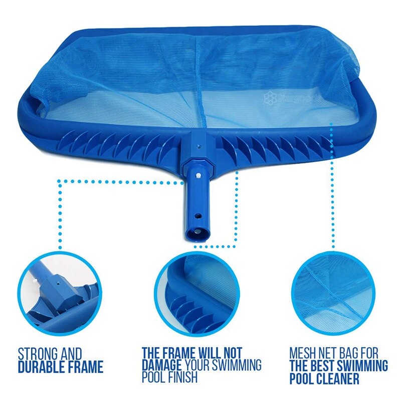 Skimmer Net, Heavy Duty Leaf Rake Cleaning Tool, Fine Mesh Net Bag Catcher CNIM