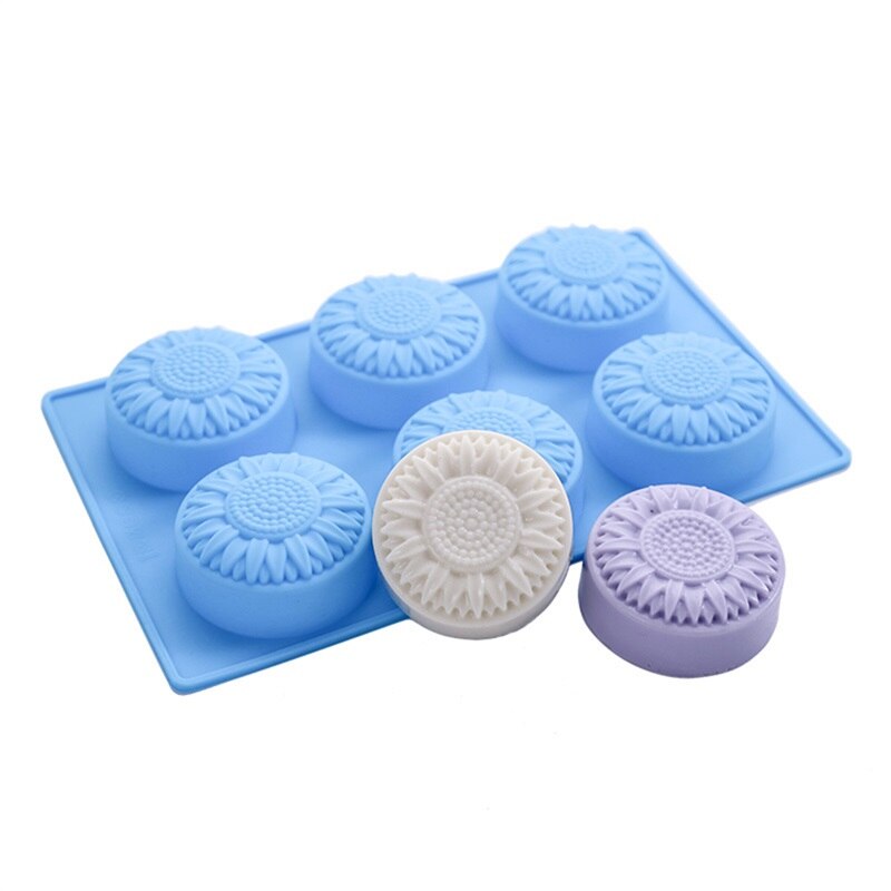 6 Gaten Zeep Maken Levert Daisy Bloem Diy Handgemaakte Zeep Siliconen Mal Zeep Stome Mold Fondant Gereedschap Cake Decors Kaars mold