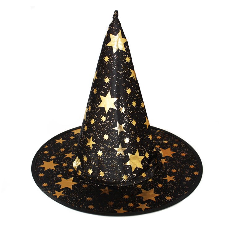 Kobiety mężczyźni 5-gwiazda czarownica kapelusze dla dorosłych Halloween kostium czapki imprezowe magów, kapelusz, czapka, maskarada wstążka czarodziej kapelusz czapka