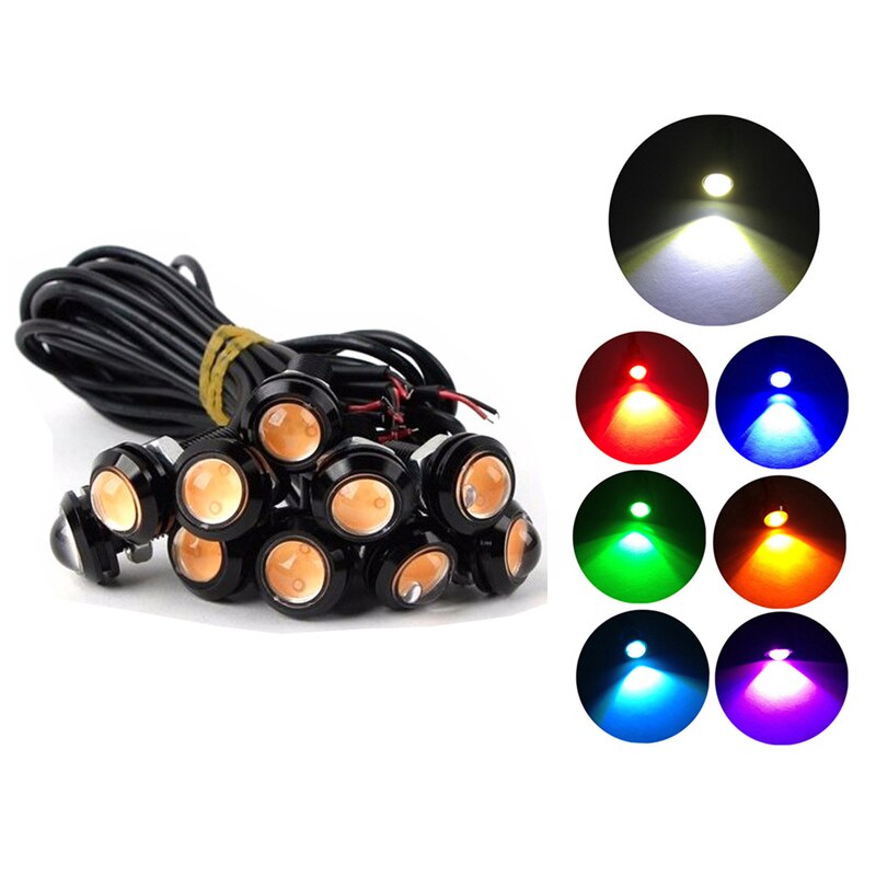 23/18 MM Car Eagle Eye DRL Led Daytime Running Light bulb Car Fog DRL LED 12V Backup Reversing Parking Signal Automobiles Lamps