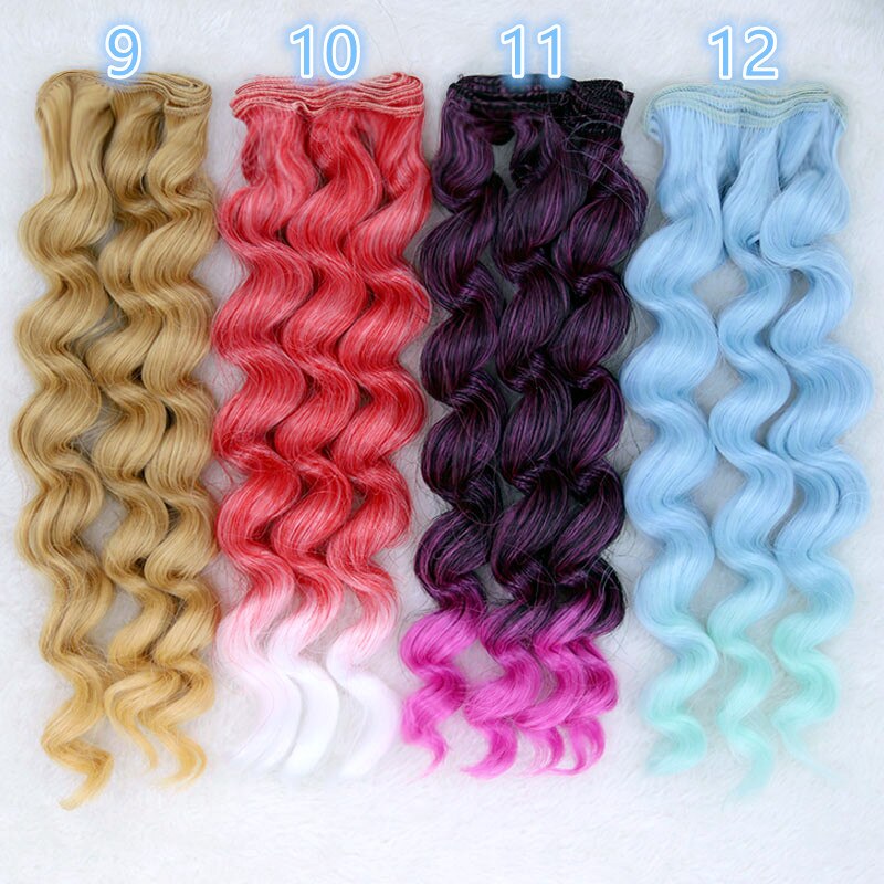 25cm BJD Ye Luoli SD DIY doll wigs Barbi chole doll wigs/hairs gradient color curly wave hair wigs