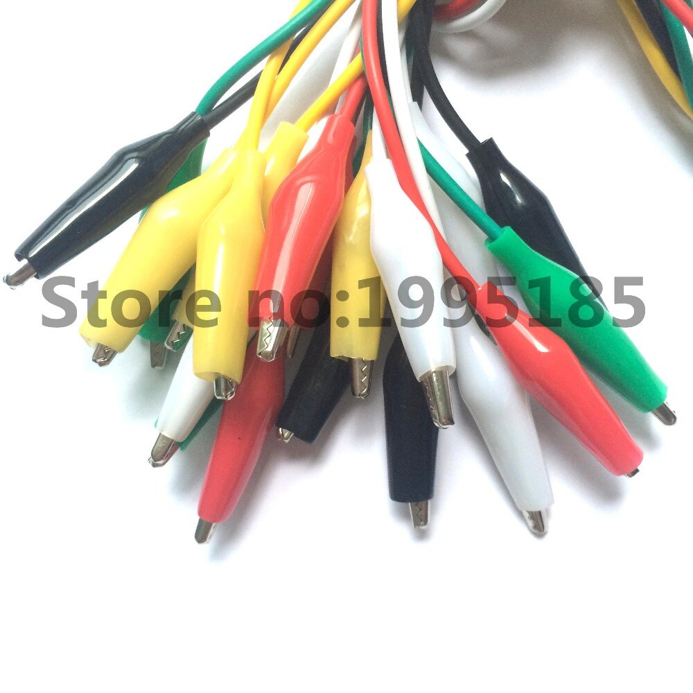 10 Krokodilklemmen-Kabel 50 Cm – Mit 35 Mm Klemmen Für Elektroarbeiten