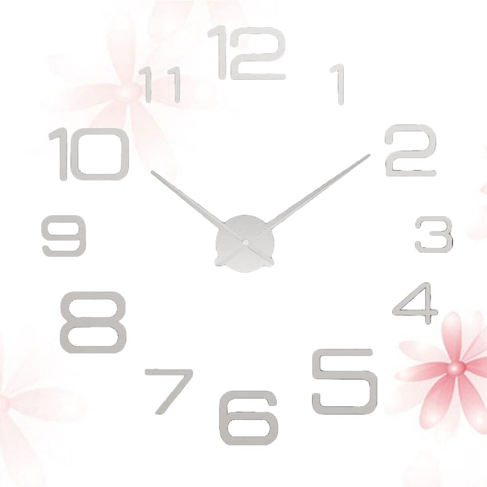 1PC 3D DIY Wall Clock Digital Acrylic Hanging DIY Clock for Living Room Office Without Battery Golden