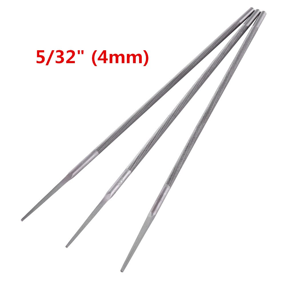 universell 3 stk 4mm rund sliping motorsag kjedefiler sliper til treverk lav støy 200mm/7.9 "lengde