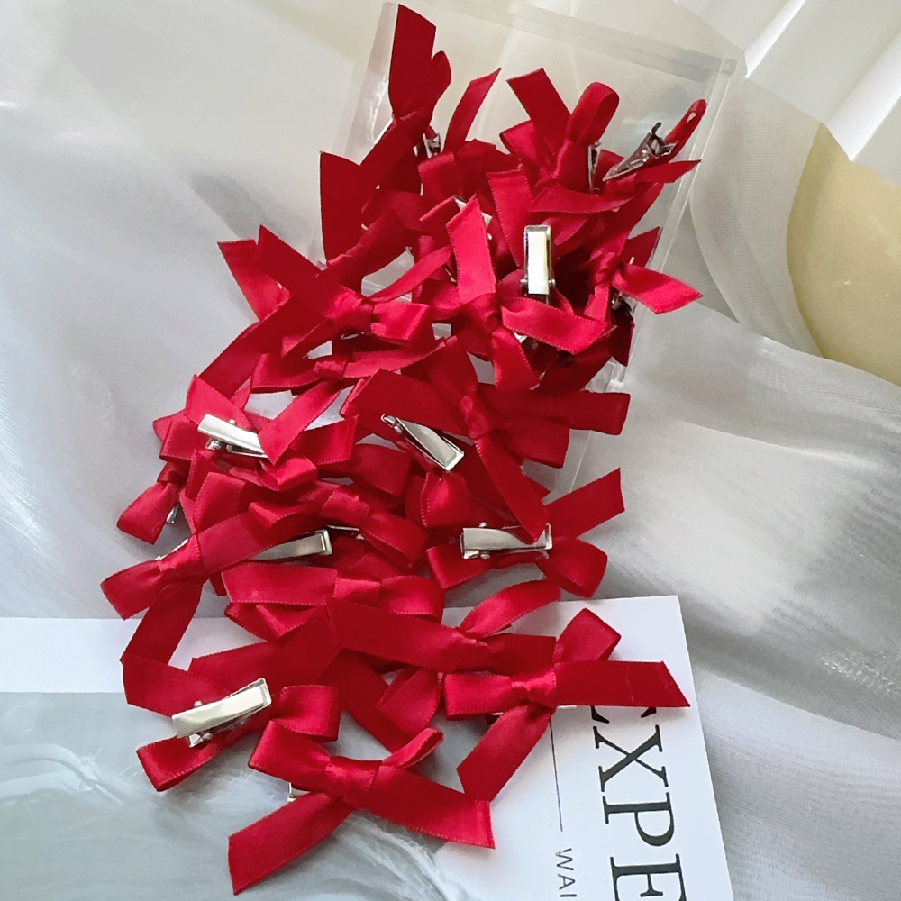 4/6/8/10 Uds. Mini lazo de Color sólido dulce para niños con pinza para el pelo, cinta estilo Ballet para niñas, accesorios para el cabello trenzados al por mayor