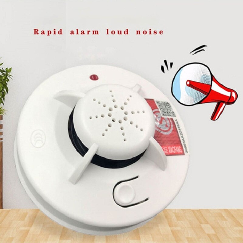 Smoke Detector Battery Operated Smoke Alarm 360° Detection Antiflaming Material Fire Detector with Light Sound Warning
