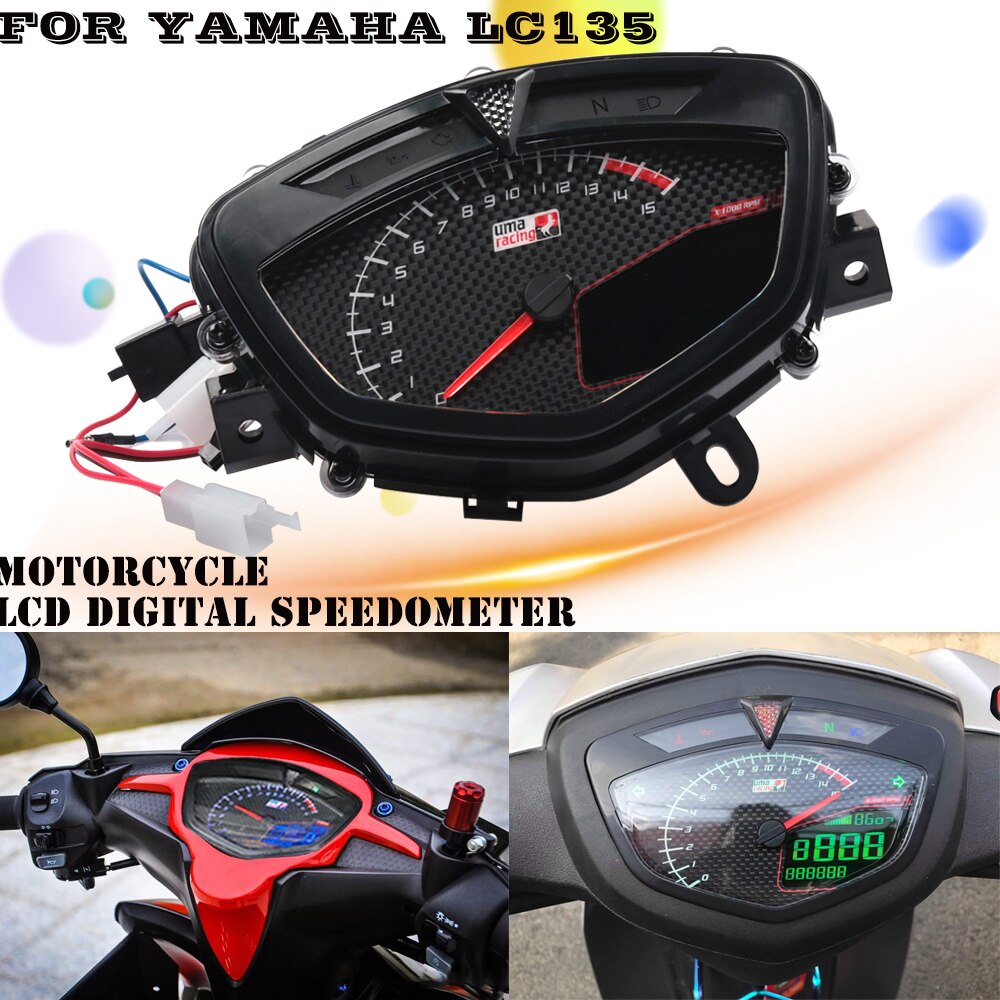 Motorfiets Snelheidsmeter Motor Lcd Digitale Snelheidsmeter Met Dual Range Zeven Kleur Screen Voor Yamaha LC135 Water Temperatuur