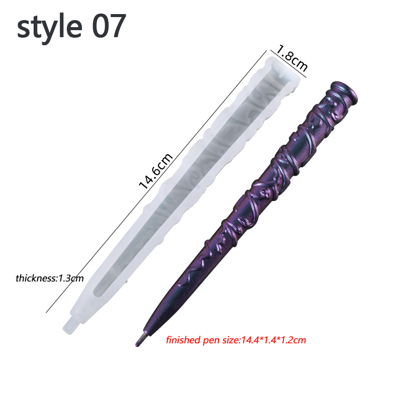 Moule en Silicone pour stylo à bille magique en résine cristal, moule en résine époxy fait à la main, fournitures d&#39;outils de moulage: 07