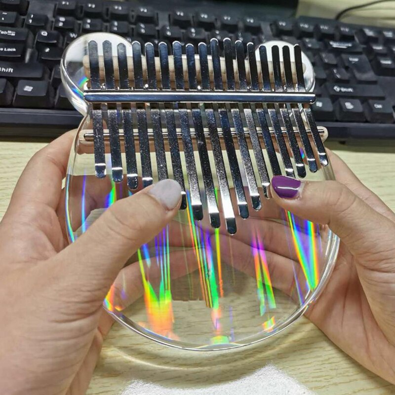 Rainbow Clear Kalimba Thumb Piano 17 Key High Solid Finger Piano Transparent Body Crystal Acrylic Musical Instruments