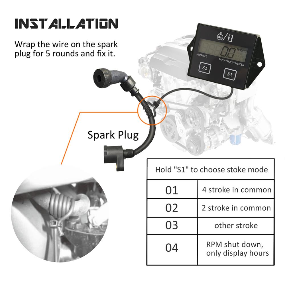 Motorcycle Digital Display rpm meter Motorboat Engine Electronic Tachometer Cafe Racer Motorcycle Digital Gauge Speedometer