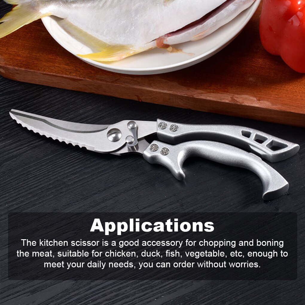 Kitchen Scissors Chicken Cook Scissor Spring Loaded Curved Handle Reusable Outdoor Multifunctional Picnic Shears