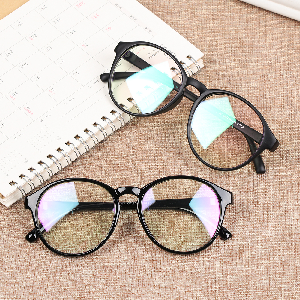 Retro pyöreät naisten lasit säteilyä estävät optiset silmälasit muovikehys retro vintage lasit kehys naisten silmälasien kehys