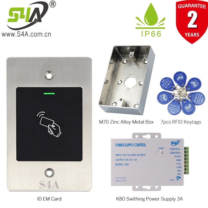 S4A 125Khz RFID Metal Waterproof Access Controller Embedded Keyless Access Control for Home Access Control System