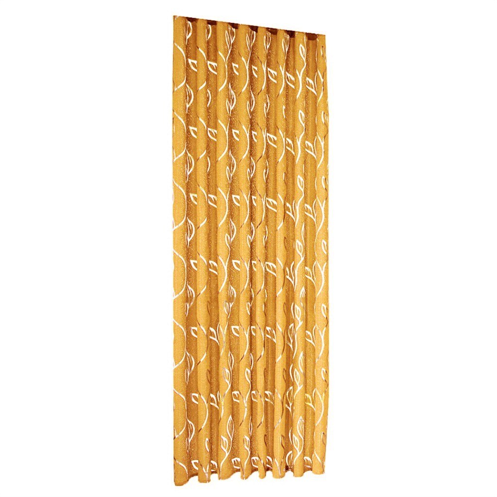 1 PCS Window Curtain Drape Panel Sheer Scarf Valances Vines Leaves Tulle Door Window Curtain Drape Panel Sheer Scarf Valances: Yellow 