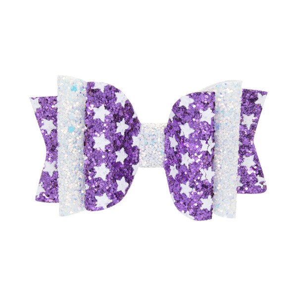 3 zoll funkeln Druck Herz Haar BöGen Haarnadeln für Mädchen freundlicher Haar Clip Griffe freundlicher Party Haar Zubehör: 2