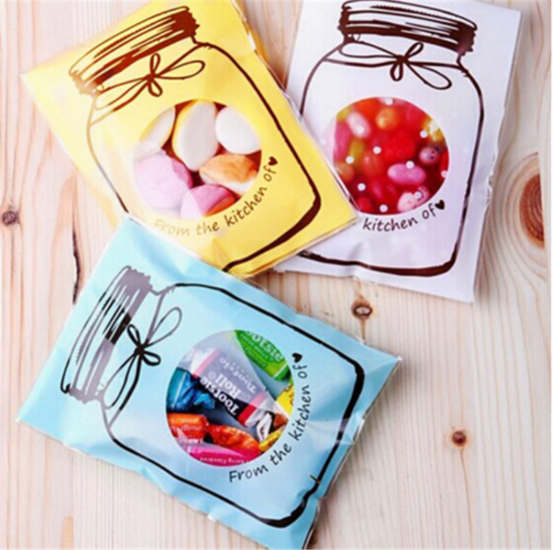 20 Stks/partij Plastic Cellofaan Fles Patroon Candy Cookie Bag Zelfklevend Pouch Voor Bruiloft Verjaardag Party Decor