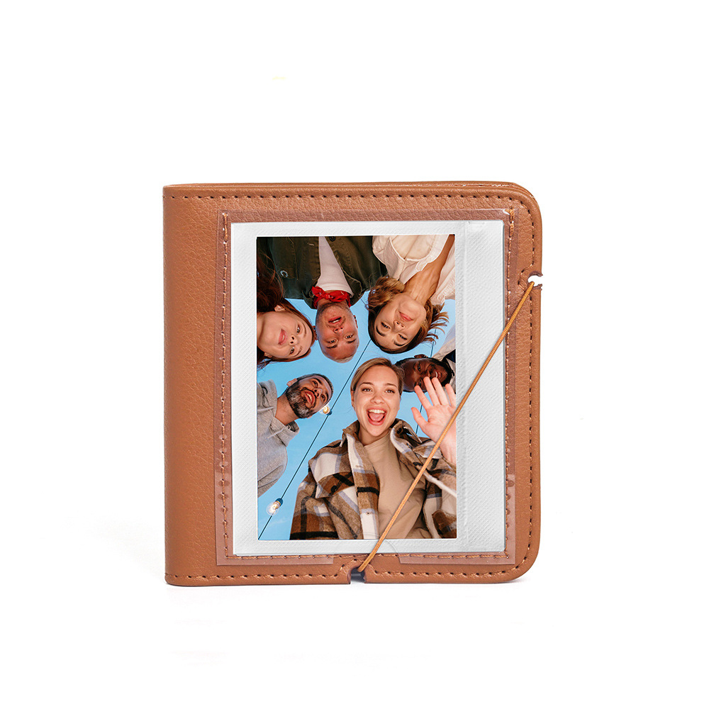Album photo portable en cuir PU, 28 poches, compatible avec Polaroid iType/600/SX70 et Fujifilm Instax Wide 210/300/400,
