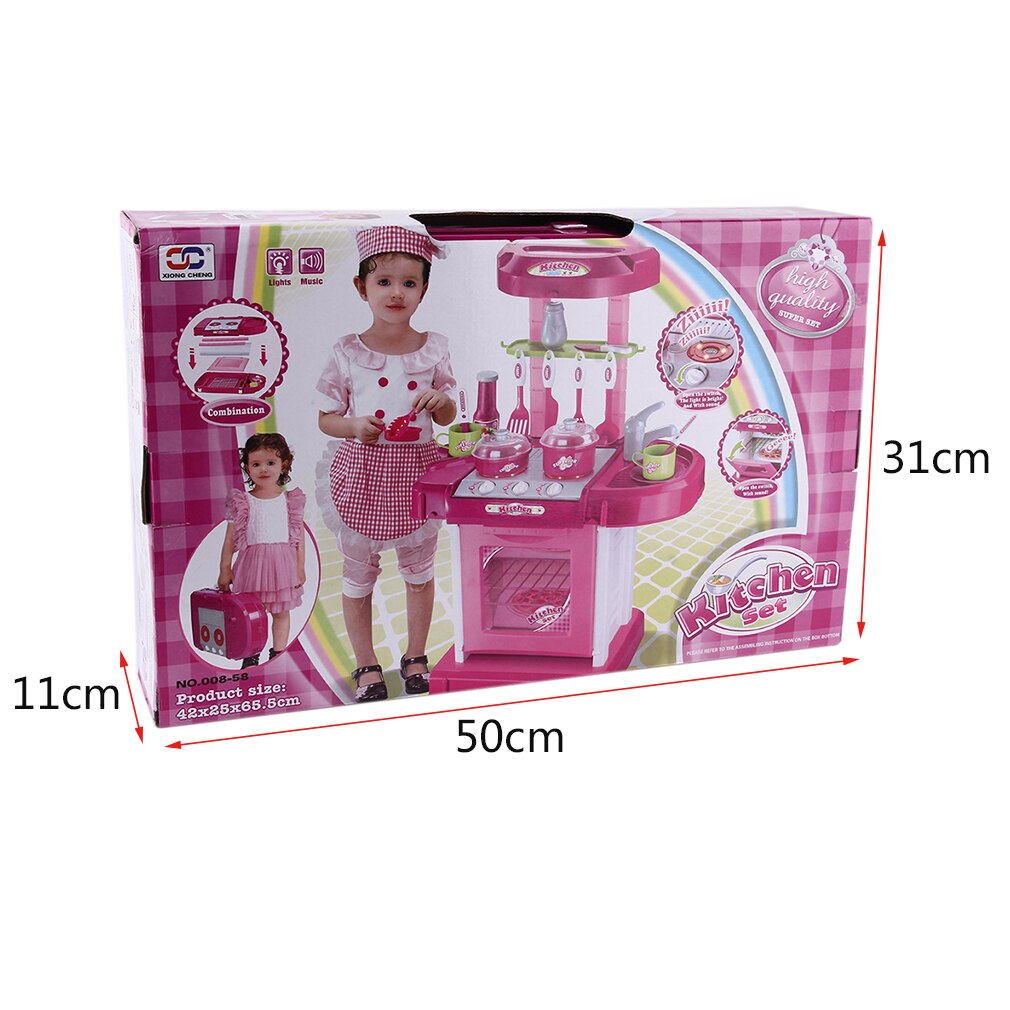 Multifunctionele Kinderen Spelen Speelgoed Meisje Baby Speelgoed Grote Keuken Koken Simulatie Tafel Model Gebruiksvoorwerpen Speelgoed