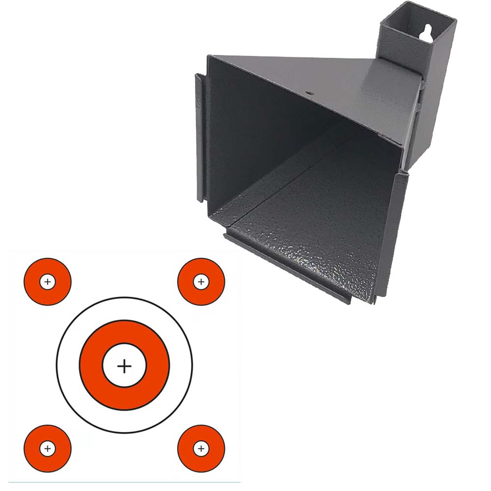 Grey Metal Pellet Trap Funnel-shape with 20 Counts Paper Targets Small 5.50 inch 14 cm: Tanned