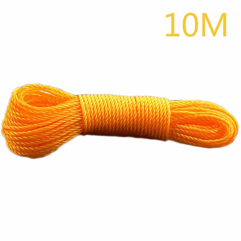 10m/20m Clotheslines Long Colored Nylon Rope Climbing Traction Tying Shade Net Rope Clothesline Garden Supplies: 10m orange