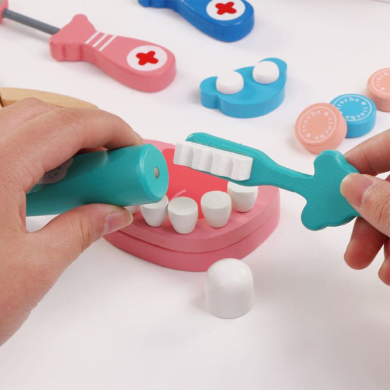 Kinderen Arts Speelgoed Role-Playing Games Pretend Play Houten Medische Kit Set Pretend Doctor Play Speelgoed Voor Kinderen R7RB