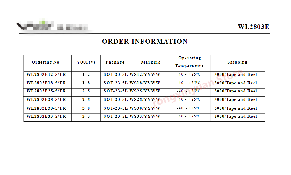 WL2803E12-5/Tr WL2803E18-5/Tr WL2803E25-5/Tr WL2803E28-5/Tr WL2803E30-5/Tr WL2803E33-5/Tr WL2803E18-5 WL2803E33-5 WL2803